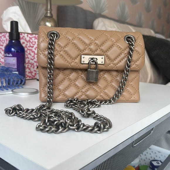 Kurt Geiger Quilted Tan Leather Chain Bag - Picture 7 of 7